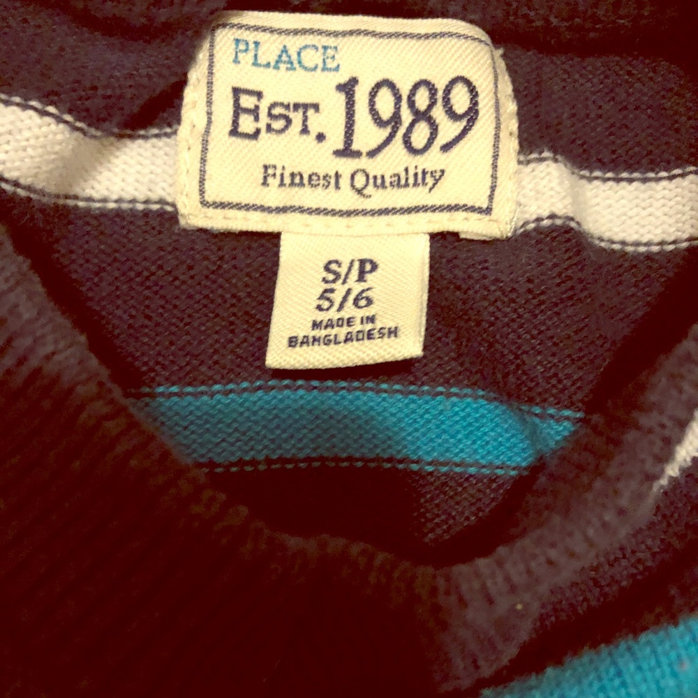 Children’s Place navy blue striped boys sweater